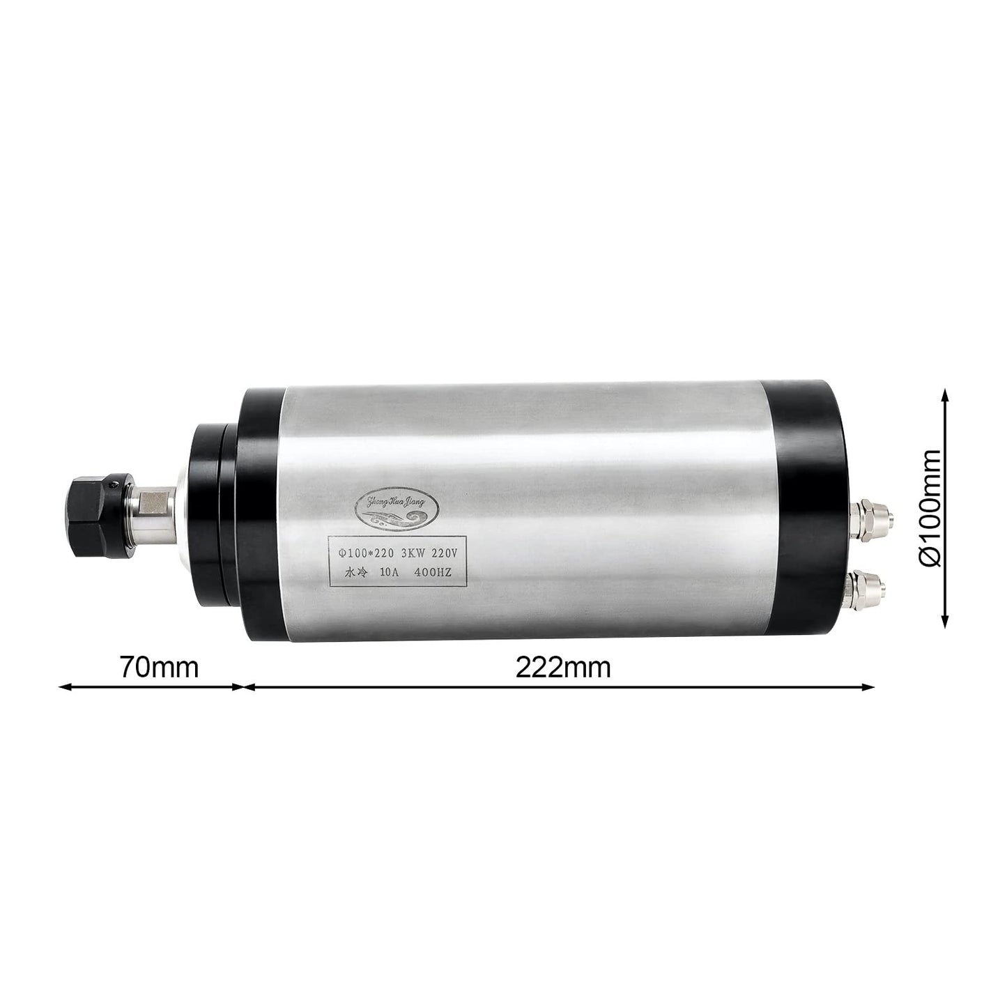 CNC Spindle Motor Kits, 220V 3KW 3000W Φ100mm Air Cooled Spindle CNC Spindle CNC Motor + 3.7KW VFD+Φ100mm Clamp Mount + Collet Set ER20+ Drill bits+ Wires for CNC Router Machine
