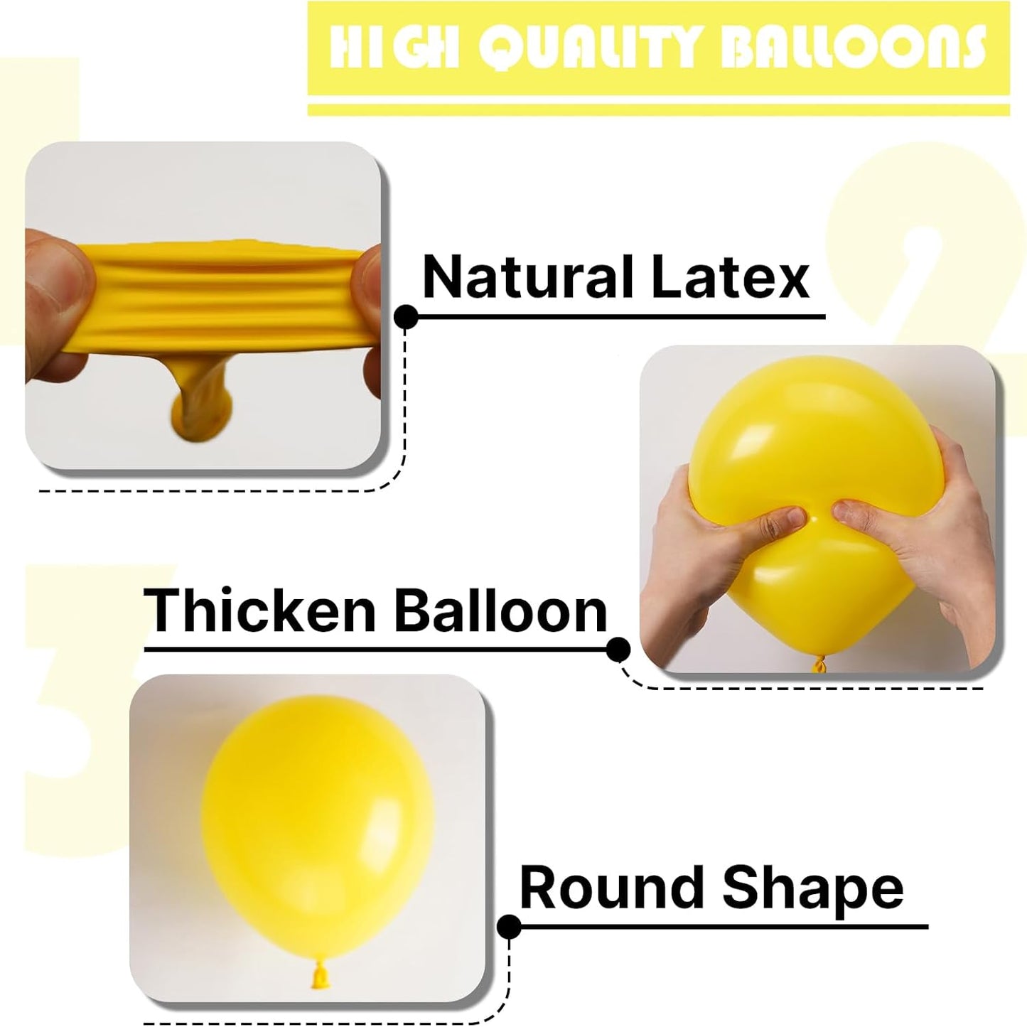PartyWoo Yellow Balloons - 120-Piece Matte Latex Balloon Arch Kit | Various Sizes for Easter & Celebrations