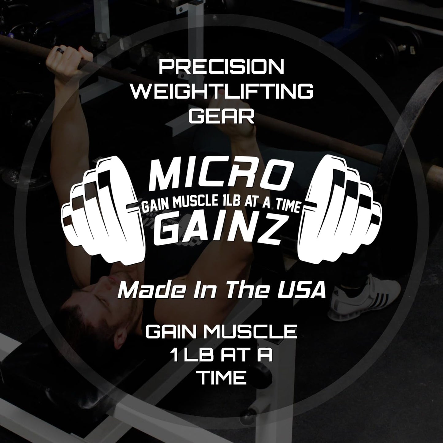 Micro Gainz Calibrated Fractional Weight Plate Set of 2 Plates, Choose Set (.25LB-1.25LB), Designed for Olympic Barbells for Strength Training & Micro Loading Bar Weights, Made in USA (1.25lb Black)