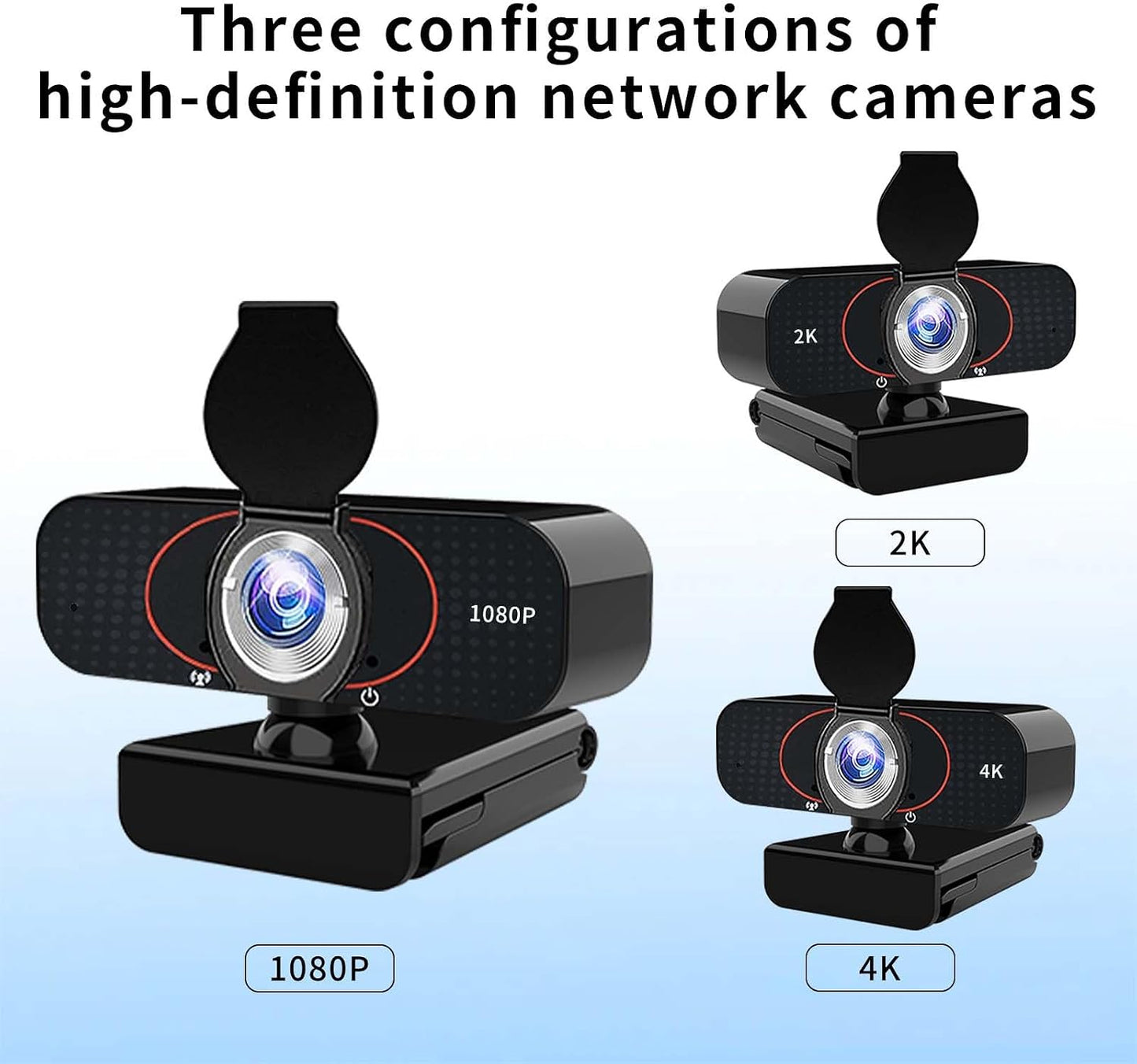 Lusinx 1080P Webcam for Computer, Wide Angle USB C, Plug and Play, Privacy Cover, Web Cam with Tripod, External Camera