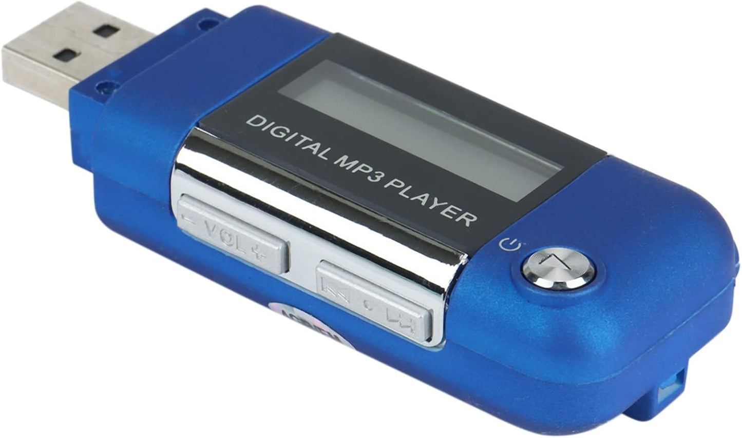 Kqcibz Mp3 4GB 500179214A1 Player U Disk Music Player Supports Replaceable AAA Battery, Recording (Blue)