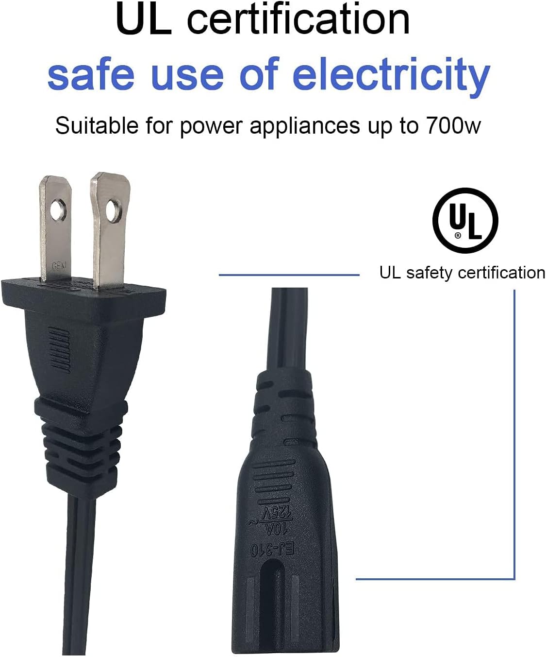 BestCH LC-32D47UA LC-32D47U LC-32D47UT LC-32E67 LC-32E67U AC Power Cord Cable Plug for Sharp AQUOS
