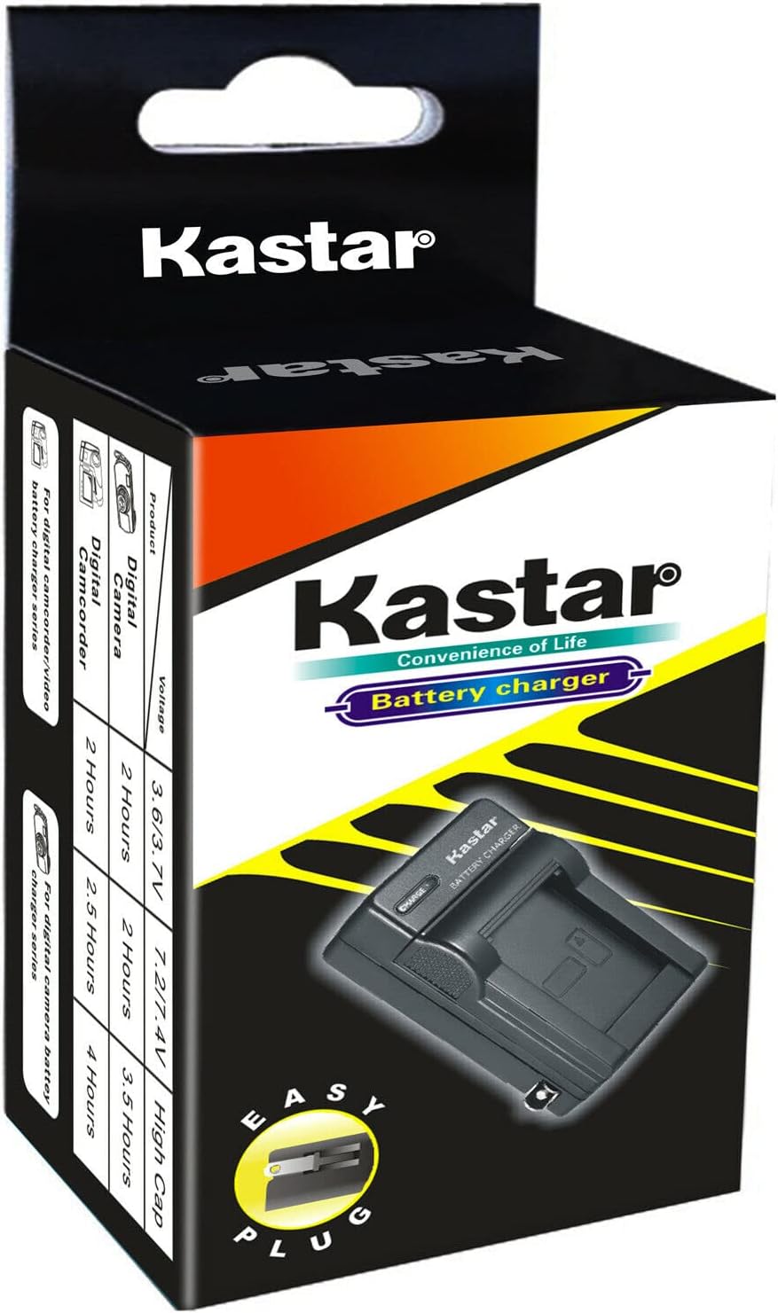 Kastar 1-Pack NP-180 MN2K50NV 2.7K /48MP, MN4K25NV 4K MN4K20NV 4K MN2K10NV 2.7K /48MP Battery and AC Wall Charger