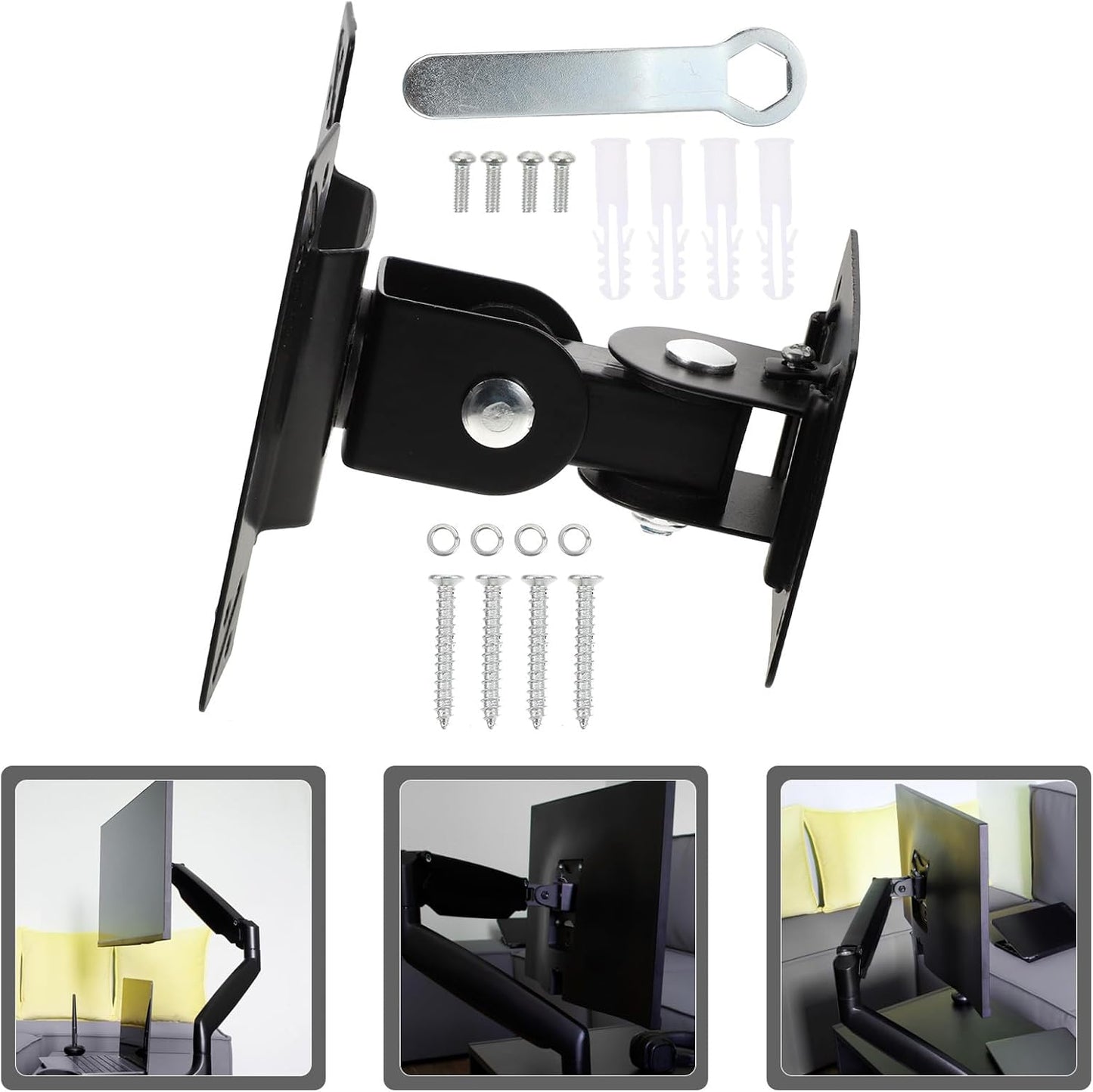 DOITOOL 14-27 Inch Monitor and Tv Wall Mount Bracket Metal Rotatable Display Stand for Home Office Flat Screen Screens