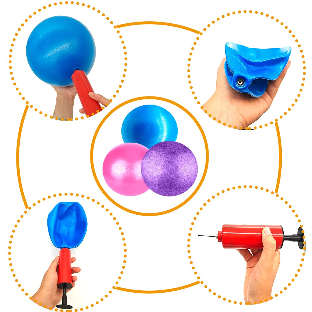 MOMPLUS Exercise Pilates Mini Yoga Balls Barre Small for Home Stability Squishy Training Physical Therapy Improves Balance with Pump(Red, 6 Inch)