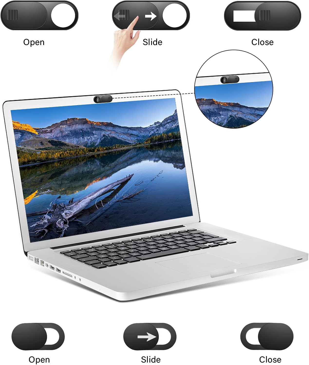 ZUCUCUC 6 Pack Laptop Camera Cover Slide, Phone Camera Cover Slide, Ultra Thin Webcam Cover Slide for Laptop, Desktop