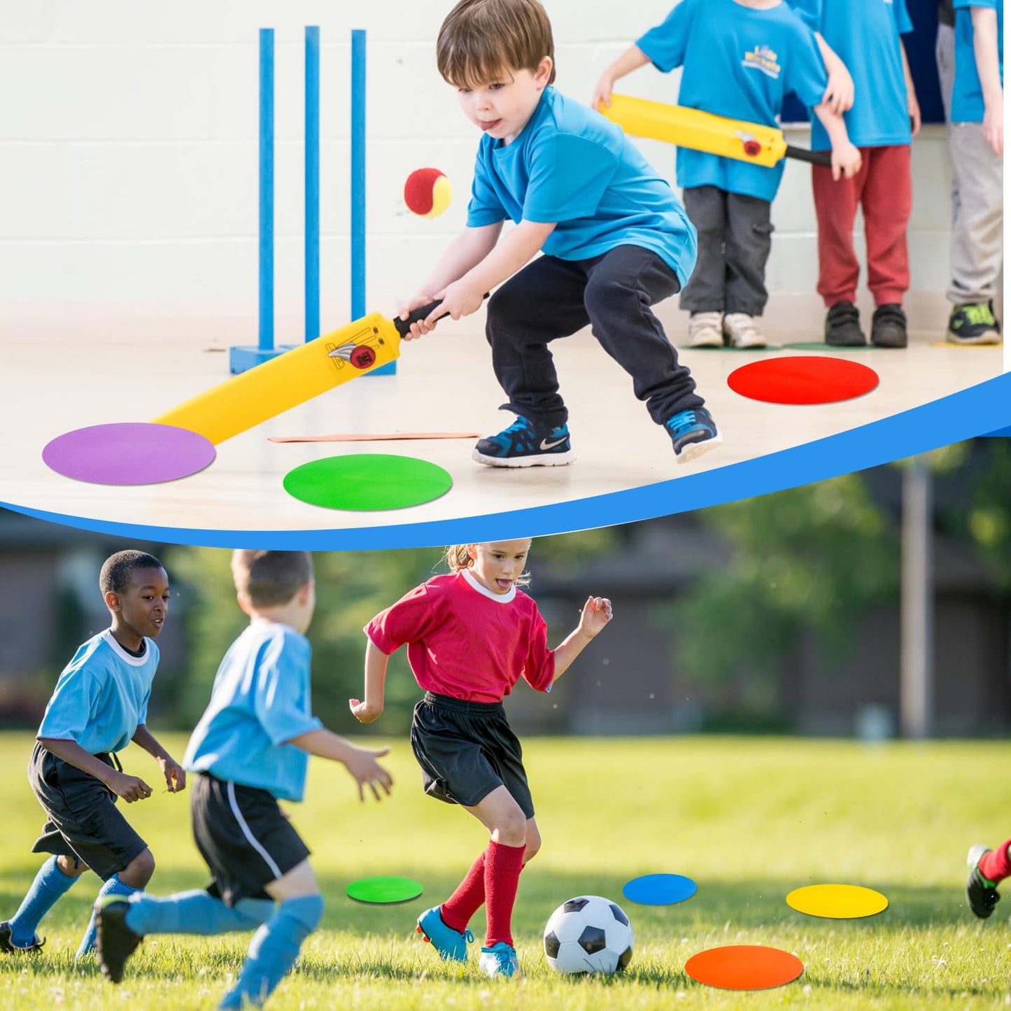 WildTracks 9 inch Spot Markers Flat Field Cones, Non Slip Rubber Agility Markers Flat Field Cones for Soccer Basketball Sports Speed Agility Training (18 pcs)