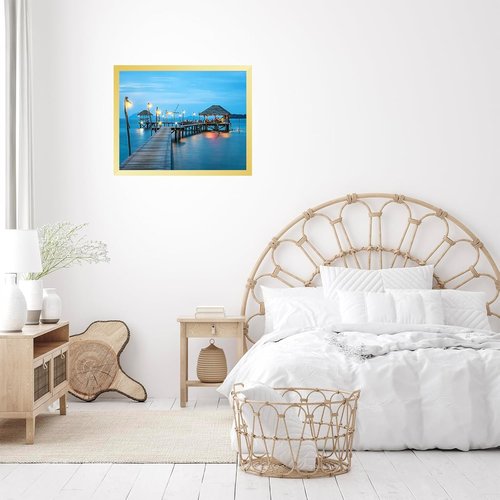 JCJMY 14x19 Gold Picture Frame - Shatter Resistant Plexiglass for Horizontal & Vertical Wall Display