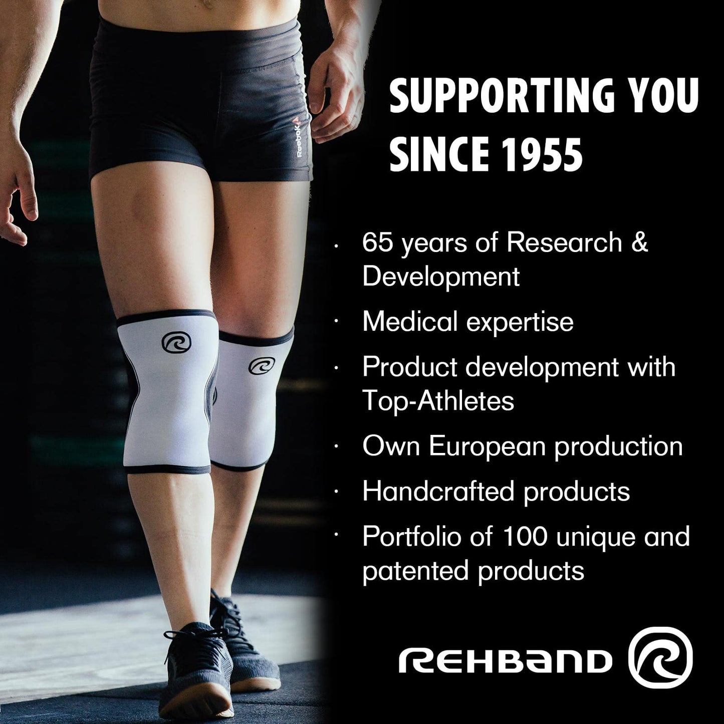 Rehband 5mm Neoprene Shin Calf Sleeve, Compression Support Men & Women for Calf and Shin, Promotes Blood Circulation, Ideal for Strength Training, Colour:Carbon/Black, Size:Large