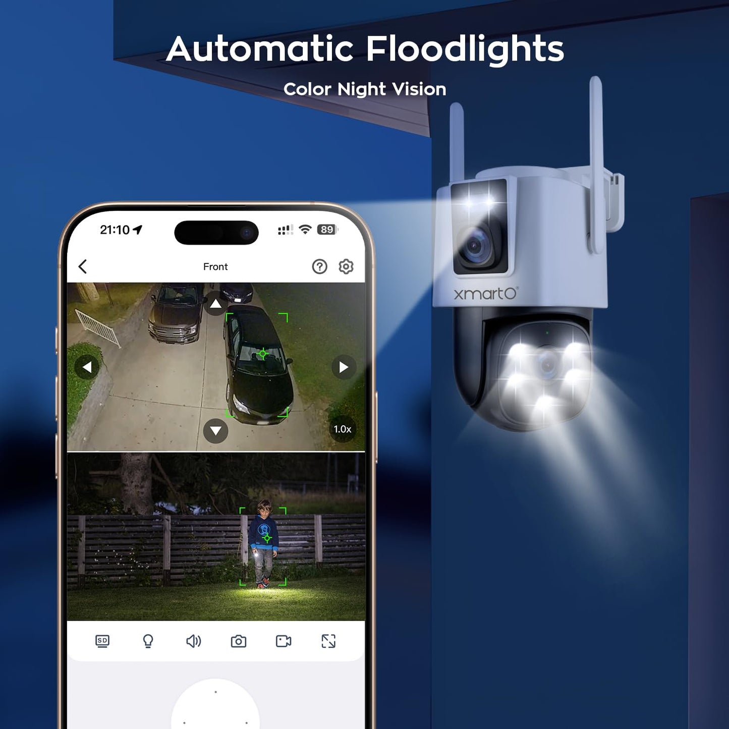 xmartO [16 Dual-Lens Camera Bundle 32-View Long Range WiFi6 Mesh Security System, 16CH 4K Dual Band NVR, 4MP 180ยฐ+Static FOV & 360ยฐPTZ AI Tracking, 24/7 Plug-in Surveillance,500GB HDD,No Monthly Fee