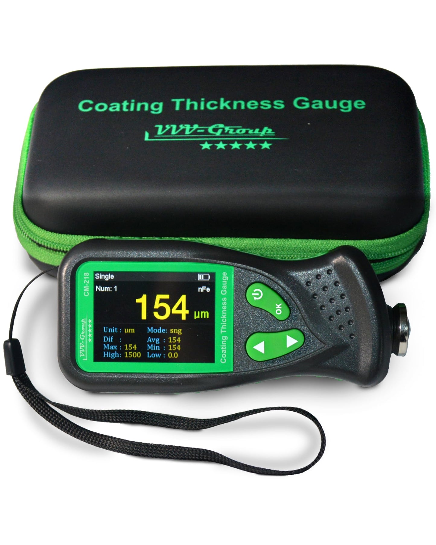 Digital Coating Thickness Gauge CM-218 Best Mil/Micron Paint Depth Meter for Car and Industrial (Resolution 0.01mils) (Fe/Al)