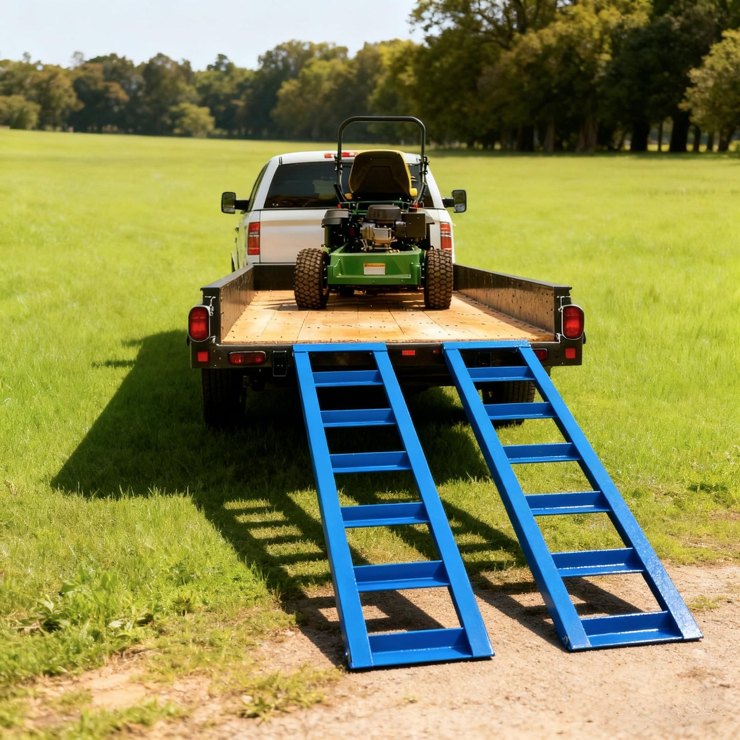 48" x 12.5" Trailer Ramps, 6000Lbs Capacity, Universal Steel Loading Ramp for Motorcycle, Tractor, ATV/UTV, Trucks, Lawn Mower Heavy Duty Vehicle Ramp Pair(2-Pack, Blue