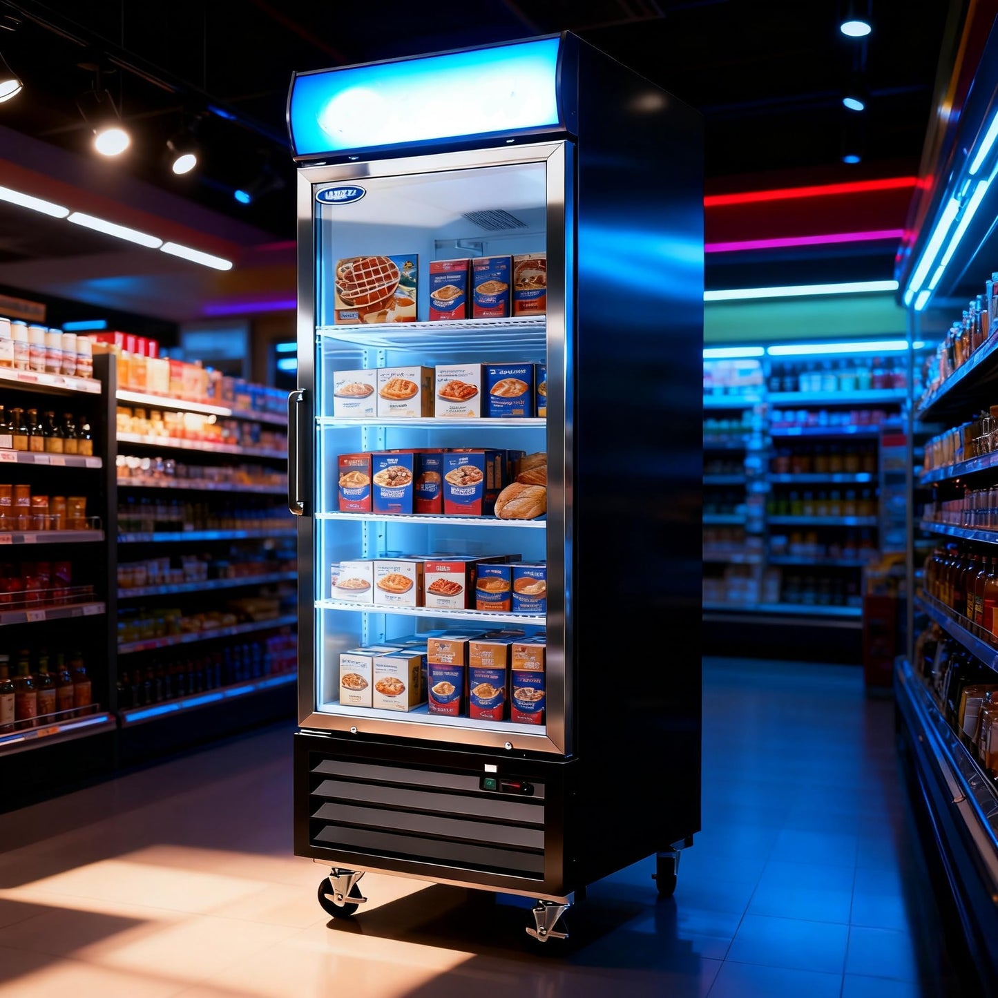 81" Commercial Upright Freezer with 3 Glass Door, 70 Cu.Ft Display Freezer Upright, -8~-1โ, Reach-in Fan Cooling Freezer with 12 Shelves & LED Top Panel for Restaurant Diner Bar, ETL Approved