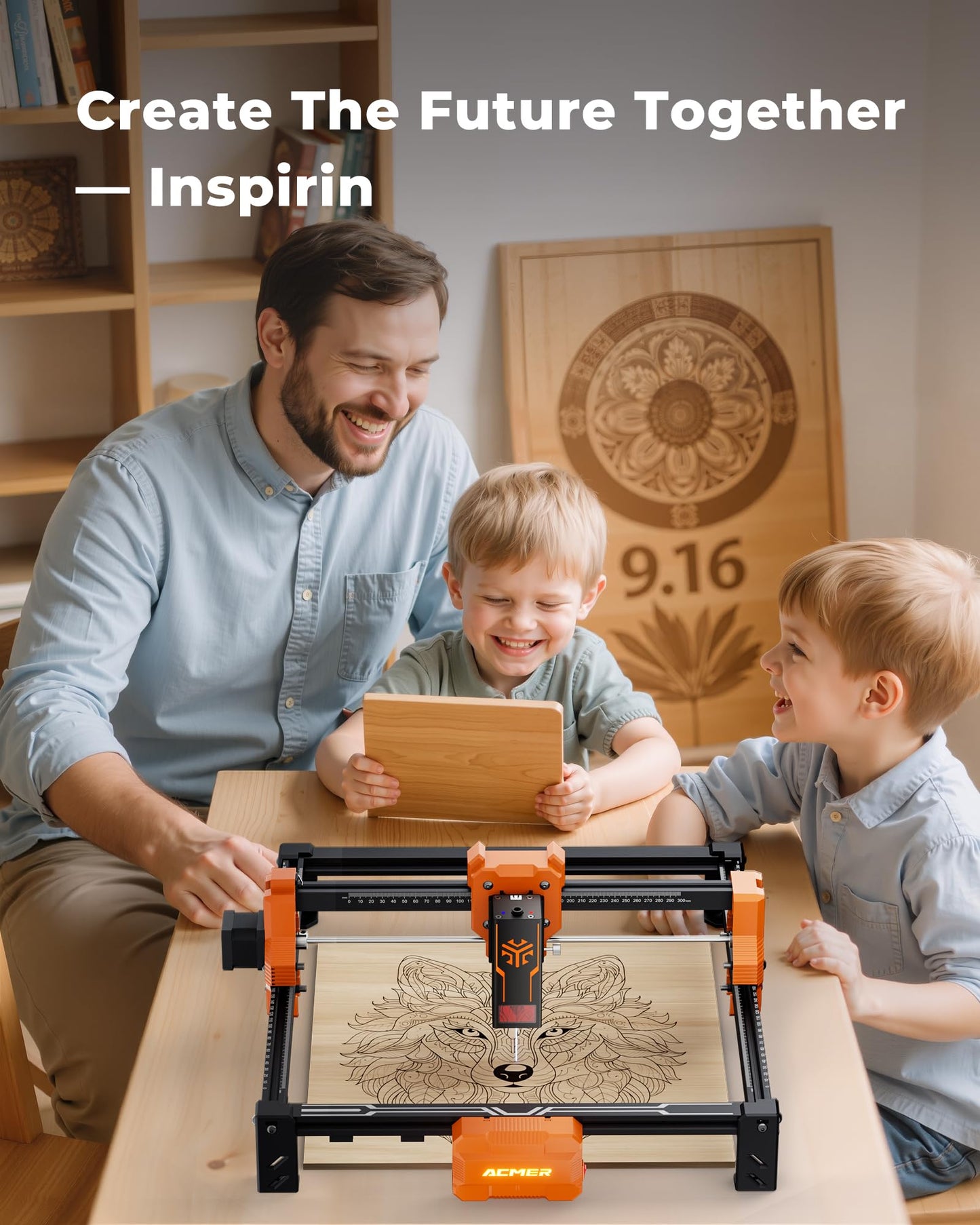ACMER S2 Laser Engraver, 12000mW Laser Cutter Engraving Machine, 72W Output, 0.01mm Precision, 300x300mm Area, 10000mm/min Speed, for Wood, Metal, Leather, Acrylic, DIY & Education