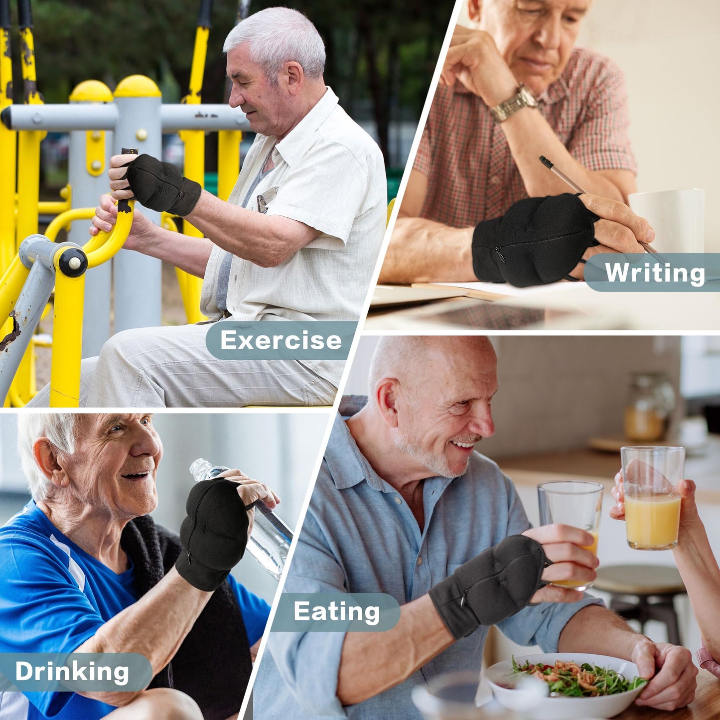 Bottle Pouch Weighted Gloves for Tremors-Adjustable Hand Gloves Stability Aid for Parkinson's Hand Tremors, Enhanced Grip & Writing Support for Elderly