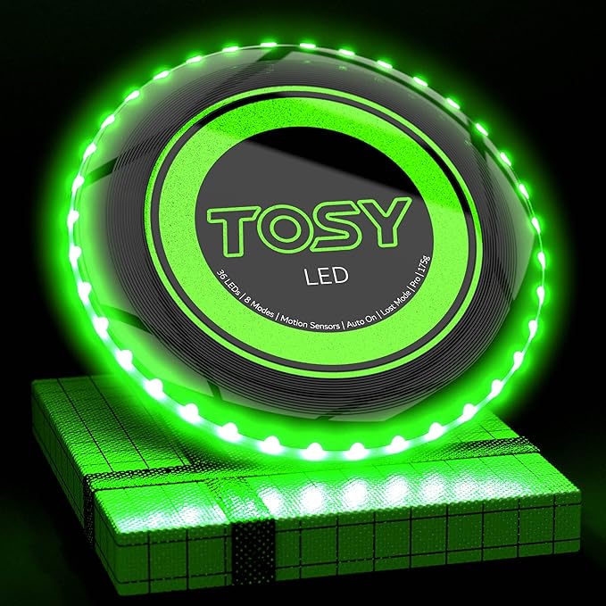 TOSY Bundle of 2 - Flying Disc 36 LEDs - Blue + Green