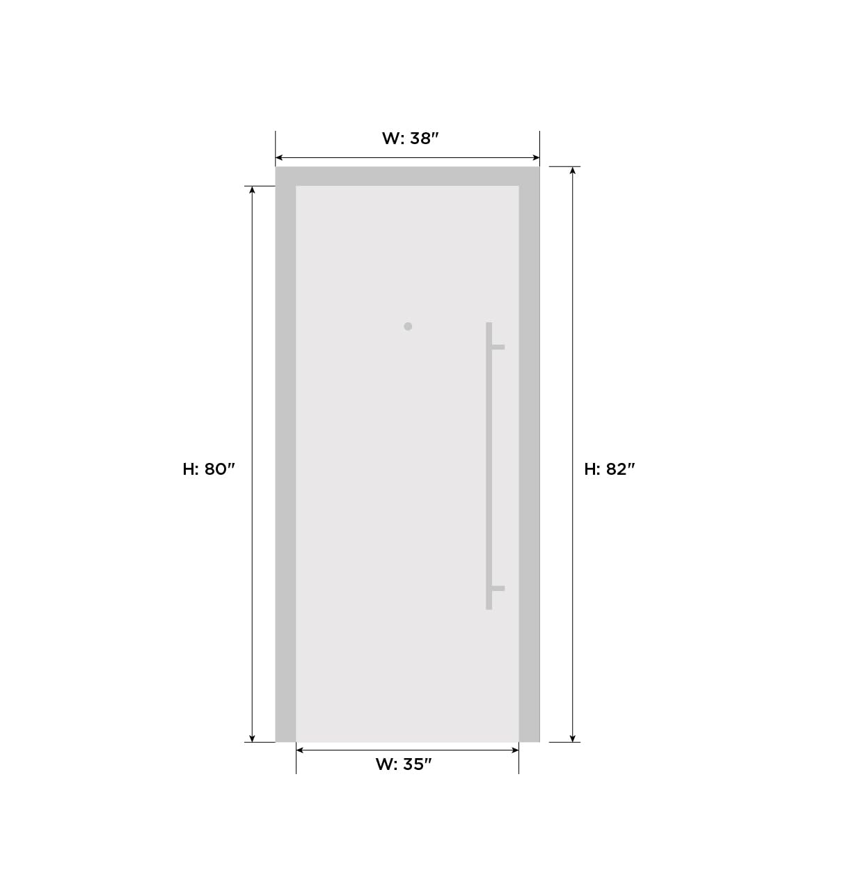 VDOMDOORS Deux 1705 | White Enamel | Exterior Steel Single Front Door | Right-Hand inswing | Size: 36" x 80" | Prehung