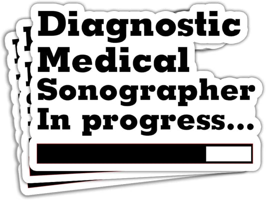 HUVITEE | Diagnostic Medical Sonographer in Progress Sticker Sonographer Stickers Ultrasound Tech Stickers Sonography