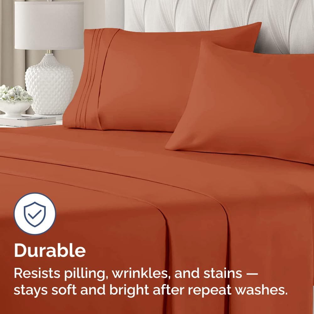 Skiennix Standard Pillow Cases Set of 4 - Ultra Soft Hotel Quality Covers - Machine Washable Terracotta