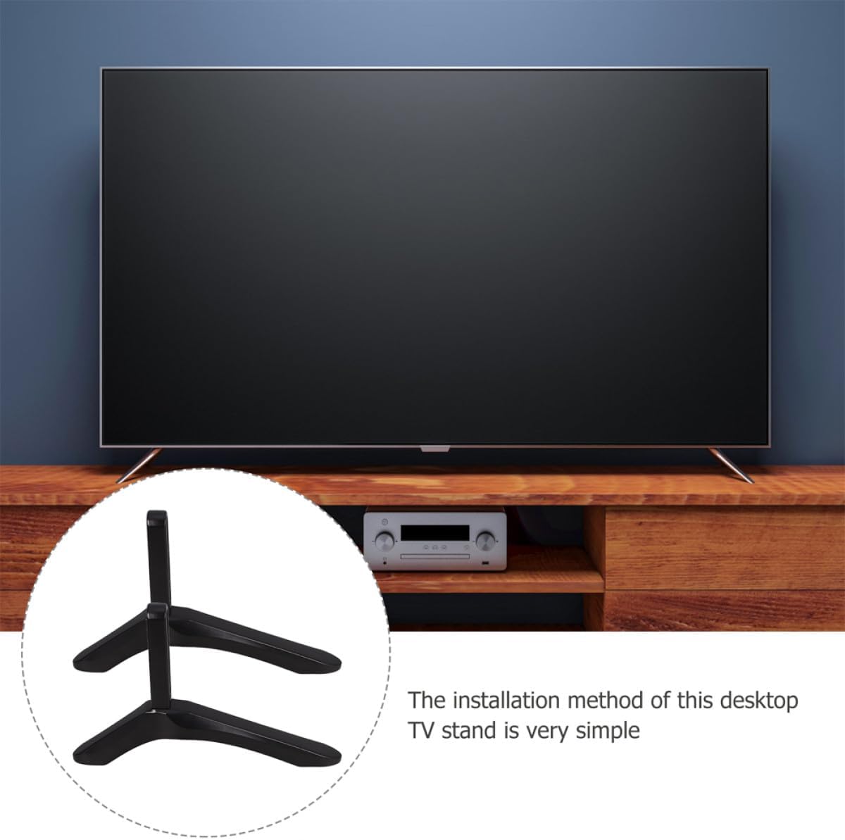 BESPORTBLE Aluminum Alloy Tv Stand Legs Tabletop Mount Stable Base No-Drill Heavy Duty Support Bracket for Flat Screen