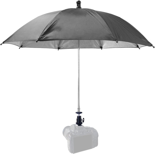 SnowTing 360 20 Inch Camera Hot Shoe Umbrella, Swivel DSLR Camera Sunshade & Rain Cover for Camera with Hot Shoe