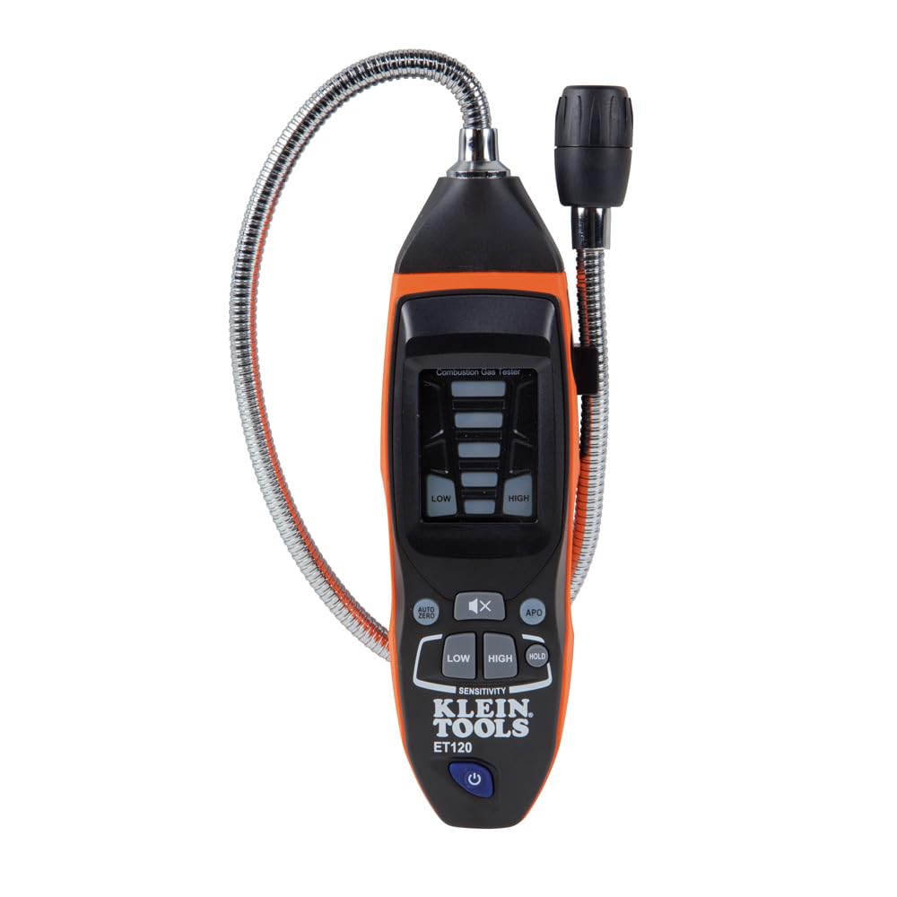 Klein Tools 80142 Gas Leak Detector Kit, Combustible Gas Detector and Digital Manometer HVAC Pressure Tester, Dual-Port, 2-Piece