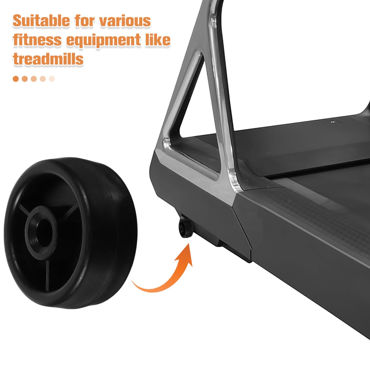 LIFKOME 4Pcs Fitness Equipment Roller Wheels 1.77In Universal Caster Wheels for Treadmill Replacement Parts and Exercise Bike Mobility Accessories for Home Gym