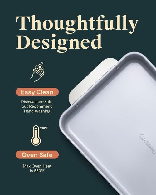 Caraway Non-Stick Ceramic 9”x13” Rectangle Pan - Naturally Slick Coating | Non-Toxic & PTFE Free - Sage