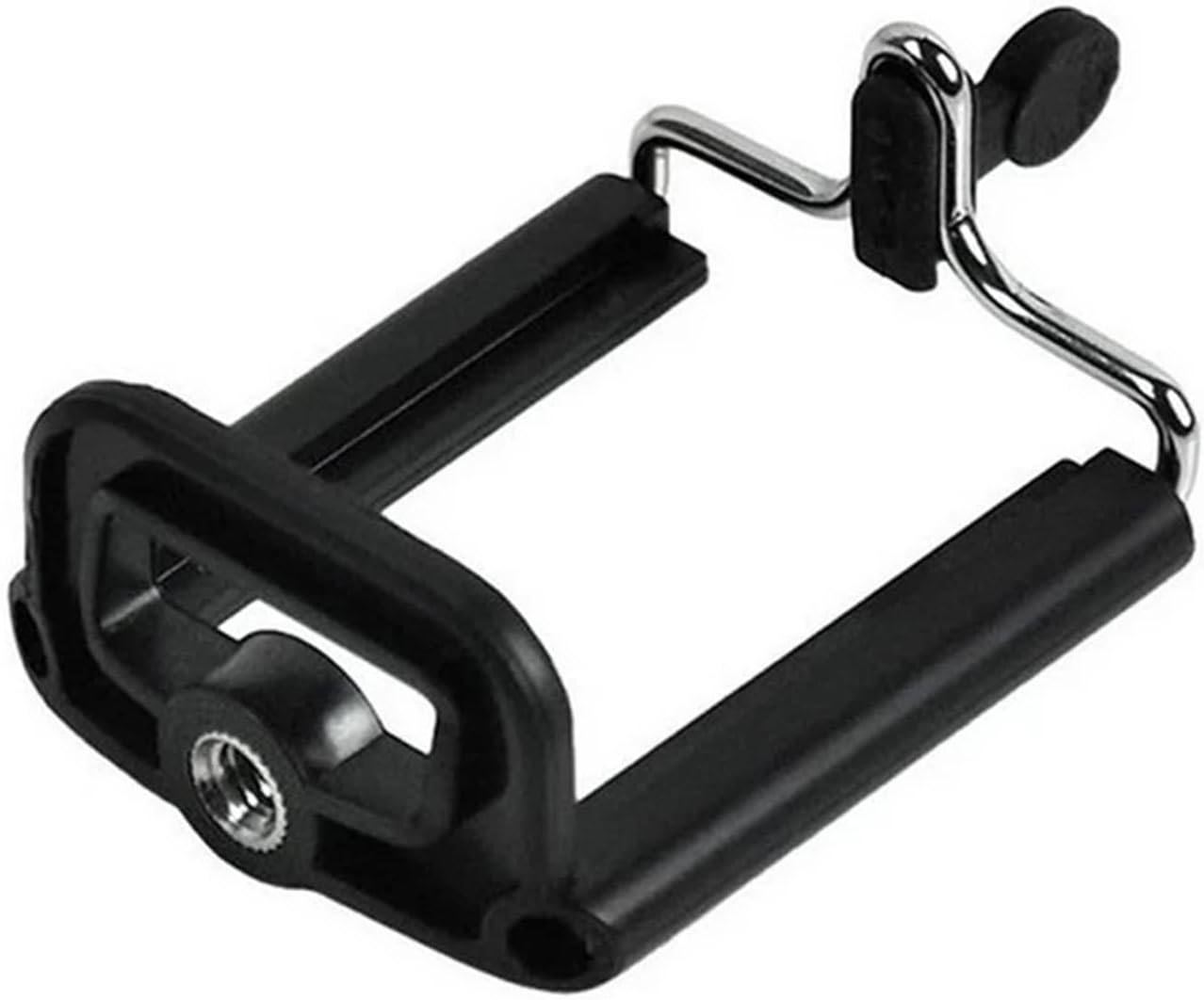 Generic Black Smartphone Tripod Mount Fits, Monopod, Selfie Stick Adjustable Clamp Holder Smartphone Clip Mount Adapter