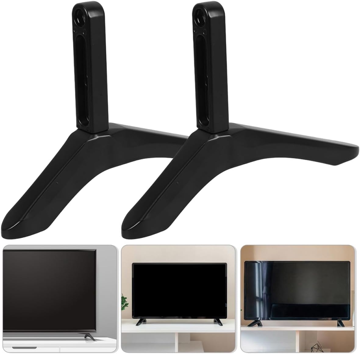 BESPORTBLE TV Stand Tabletop Replacement Legs Aluminum Alloy No-Drill Heavy Duty TV Base Support for Small to Medium