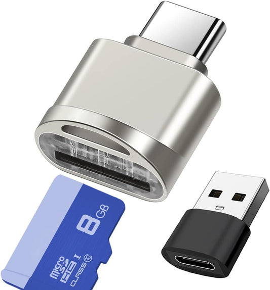 Mepsies 17/16/15, Micro SD Card Reader, USB C to SD Card Reader, Type C TF Memory Card Reader with USB C to USB