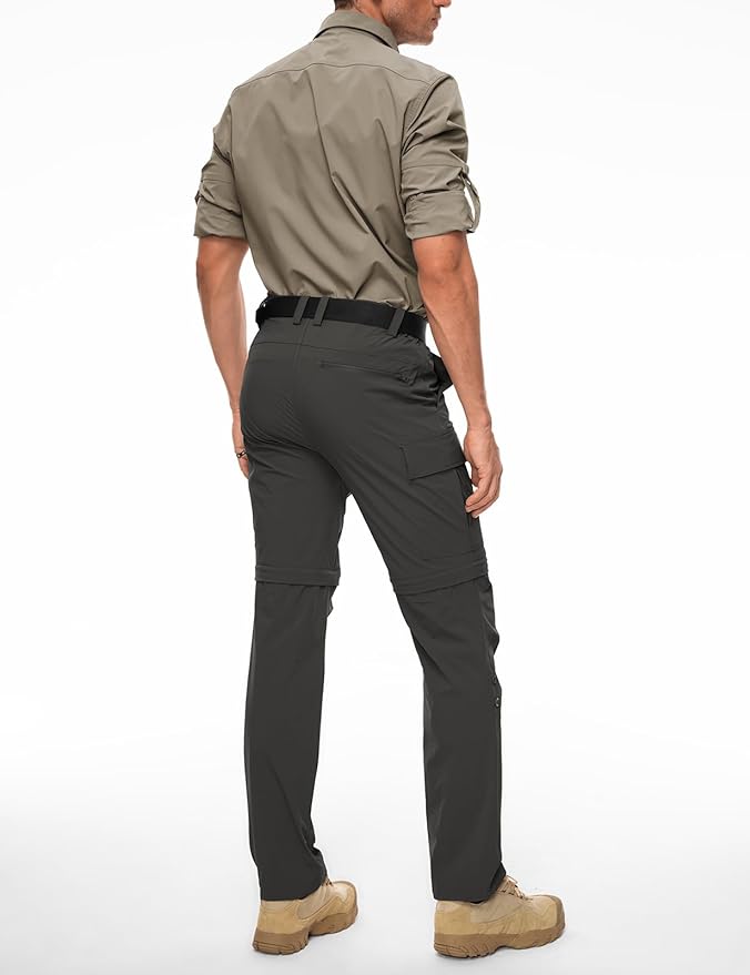 Wespornow Men's-Convertible-Hiking-Pants Quick Dry Lightweight Zip Off Breathable Cargo Pants for Outdoor, Fishing, Safari