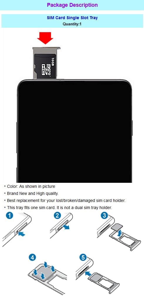 AceSoft 13 Substitutable Excellent Standard Dual SIM Card Tray Holder + SIM Card Ejection Pin Compatible with Xiaomi