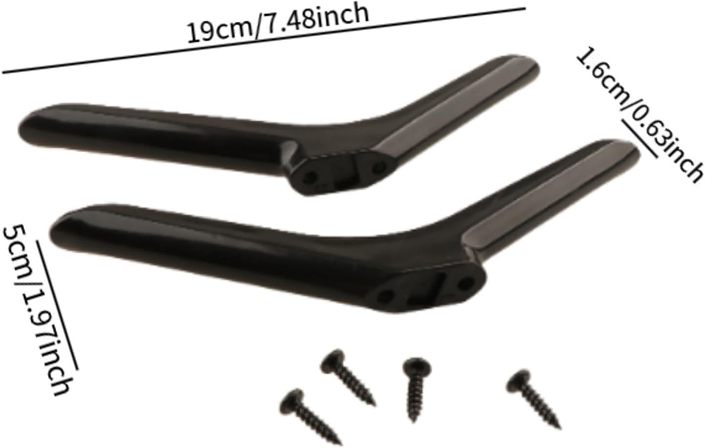 ZGUZMCMK 2 19cmx5cmx1.6cm Pieces Tabletop TV Stand Base Table Top TV Legs Simple Assembly