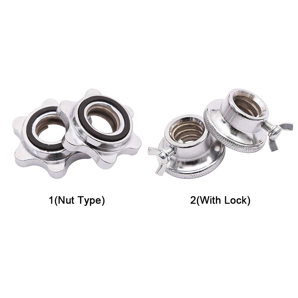 Ovrilossa 2 Pcs Barbell Collars,23mm Standard Barbell Spin-Lock Collars Screws Clamps Quick Lock and Release for Fitness Equipment Weight Lifting Barbells Or Dumbbell Bar