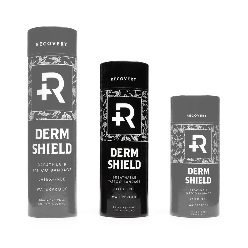 Recovery Aftercare Derm Shield Tattoo Cover Up Patch - Latex-Free & Waterproof Tattoo Aftercare Bandage - Transparent Matte Film - Breathable & Flexible - Promotes Healing & Skin Renewal (7.9" x 8 yd)
