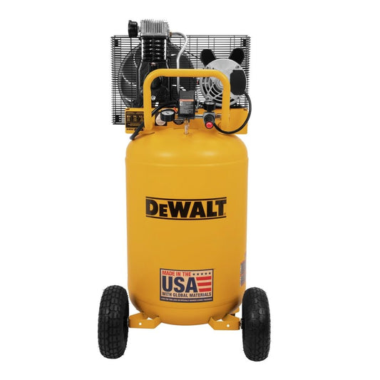 Dewalt 30 Gallon Vertical Air Compressor, 2 HP, Single Stage, Oil Lube Belt Drive, 175 Max PSI, Portable Air Compressor for Home Improvement, 6.2 SCFM at 90 PSI, Efficient Performance