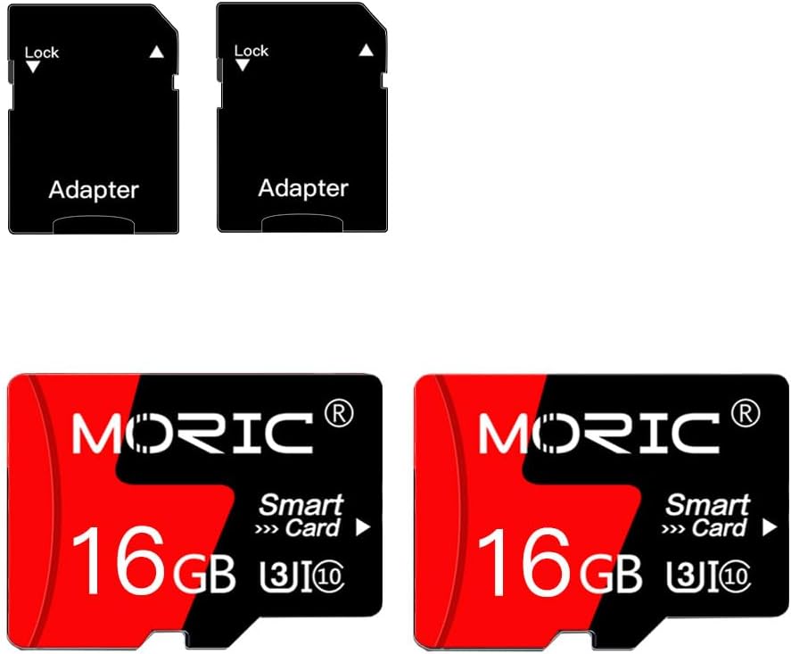 MORIC 2 Pack 16GB Card,C10 A1 Micro SD Card with Adapter High Speed Memory Memory TF Card for Camera/Dash