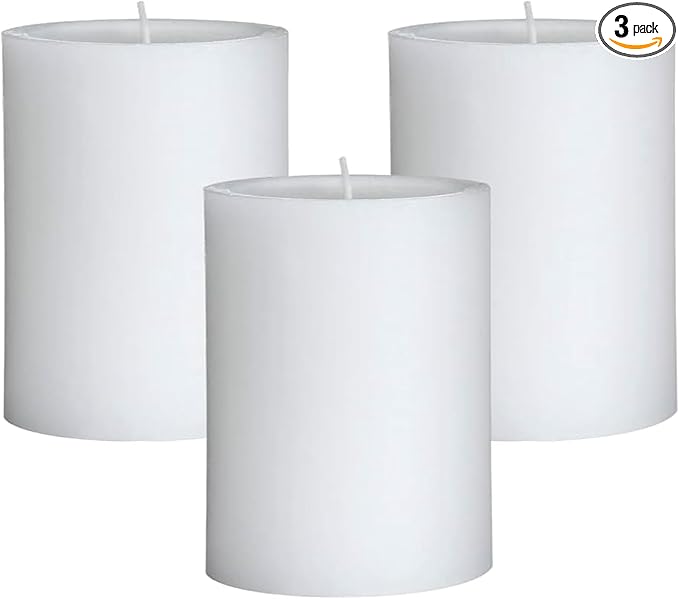 Mister Candle - 3 inch by 4 inch Tall Citronella Scented Pillar Candles (Set of 3) - Indoor & Outdoor Use