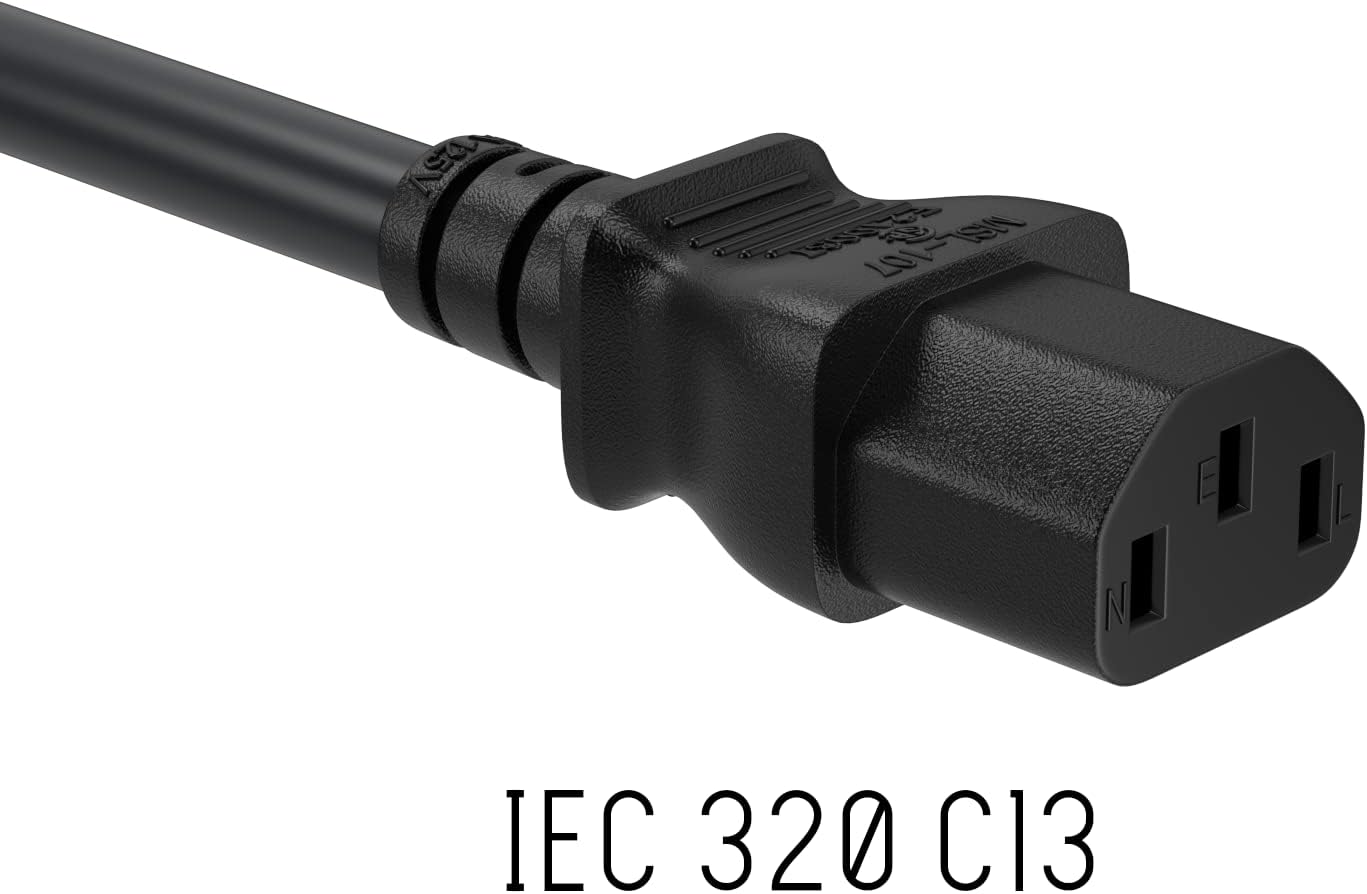 Cable Leader 10ft 18 IEC320 C13 5-15P, AWG Universal Power Cord to NEMA Extension Power Cord, Compatible