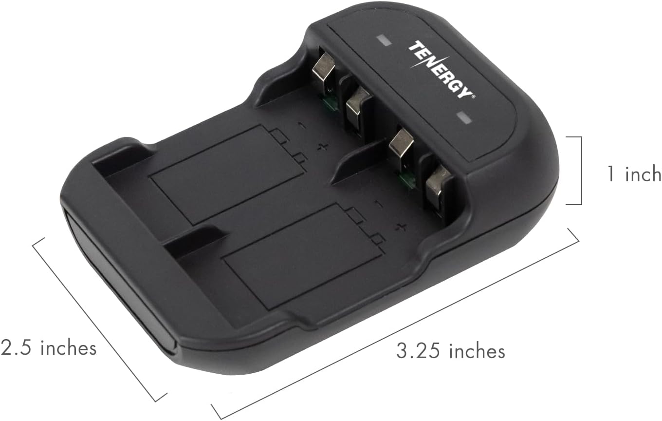 Tenergy TN141 9V 9V 9 Smart Charger for NiMH Rechargeable Batteries, Cells Battery Charger, Volt NiMH