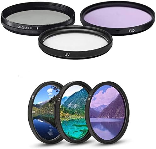 Cardinal Camera 58mm 3 28mm f/1.8 Piece Camera Lens Filter Kit with UV, CPL & FLD Filters for Canon EF USM