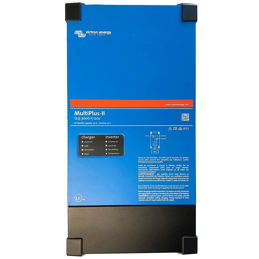 Victron Energy MultiPlus-II Pure Sine Wave Inverter Charger, UL-Certified, 12/3000/120-50 120V