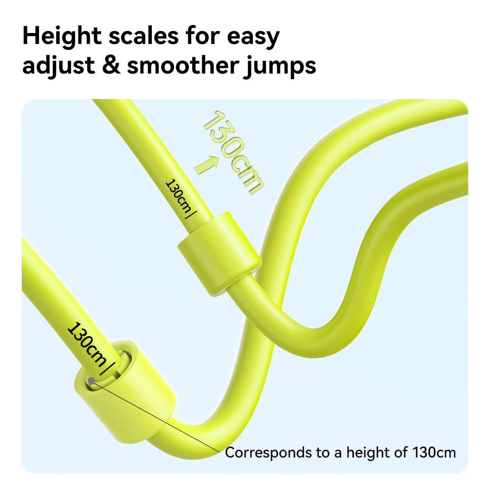 JOINROPE Kids Jump Rope for Children-Adjustable Speed Skipping Rope with Dual Bearings, Segmented Anti-Tangle Cord, Silicone Handles, Indoor Outdoor Fitness Toy for Boys & Girls (Green)