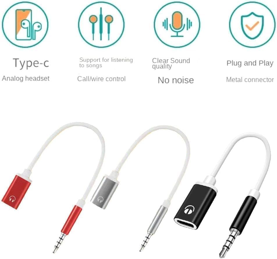 Zenarao 3.5mm USB C to Audio Adapter, Noise Cancelling Headphone Jack Converter for Smartphones, Tablets, Laptops