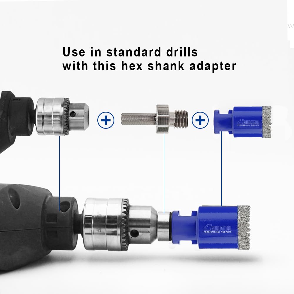 SHDIATOOL Diamond Core Drill Bits for Hard Stone Concrete Marble Granite Brick Laser Welded Dry or Wet Hole Saws