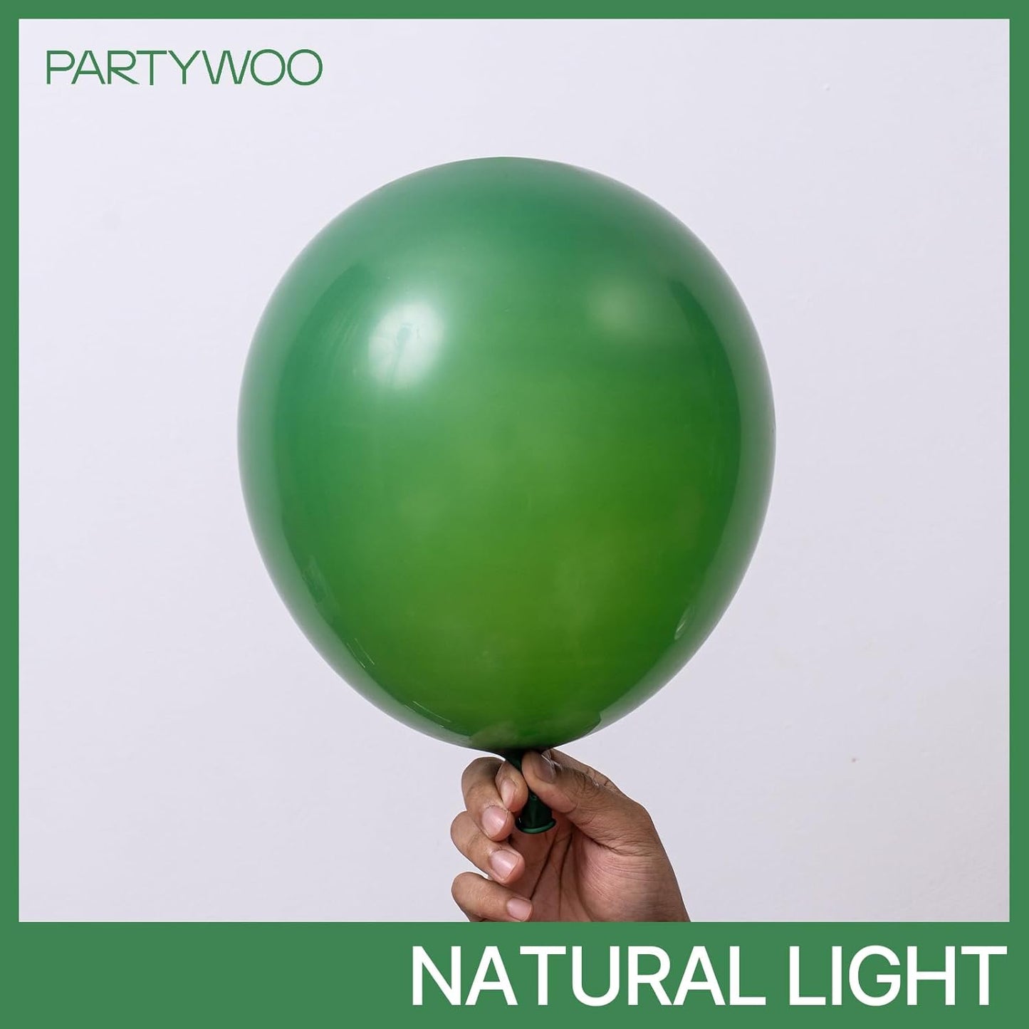 PartyWoo Dark Green Balloons - 100 Pcs in Various Sizes for Jungle Birthday & Graduation Decor | Emerald Green