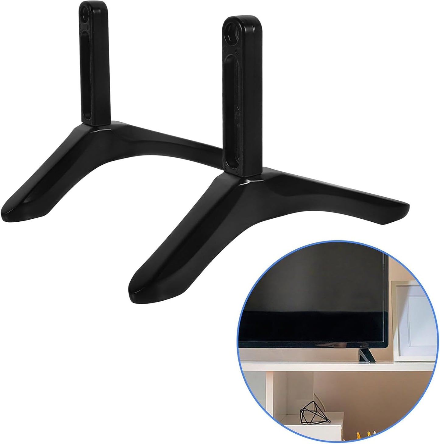 MAJORMENCH Tv Support Holder Stand with Screws Black Tv Base Bracket Compatible with Living Room and Residential