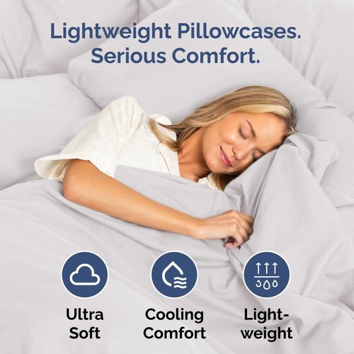 King Standard Pillow Cases - Soft Hotel Quality Covers | Comfy & Fade Resistant - 2 Piece Set in French Grey