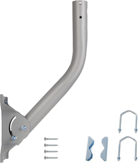 1 11/16", 17 1/4"), Heavy Duty Universal Adjustable Antenna Mount Pole(OD Length Pole Mounting Bracket for Wall Eave